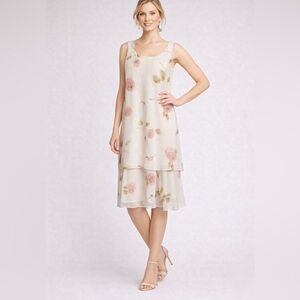 VTG J.B.S Women’s 14 Midi Dress Sleeveless Floral Fairy Cottagecore Romantic